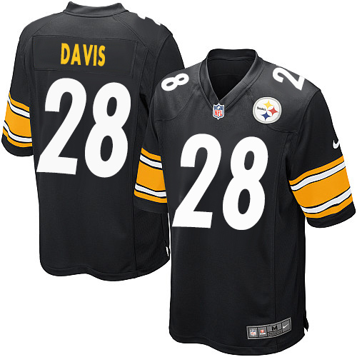 Men's Game Sean Davis Nike Jersey Black Home - #28 NFL Pittsburgh Steelers